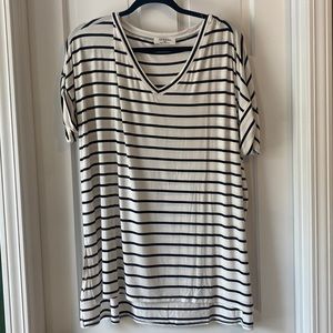 Ivory & Black Striped Tunic